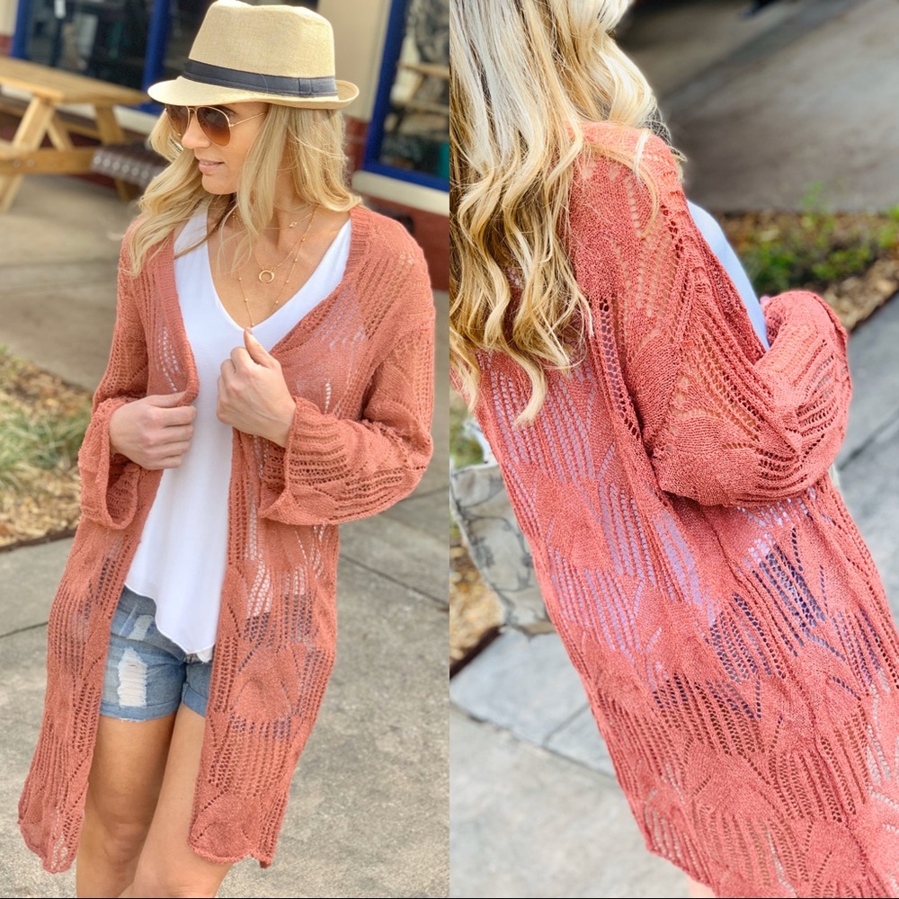 THIS IS NO DREAM CROCHET CARDIGAN-CINNAMON - Picture 3 of 6